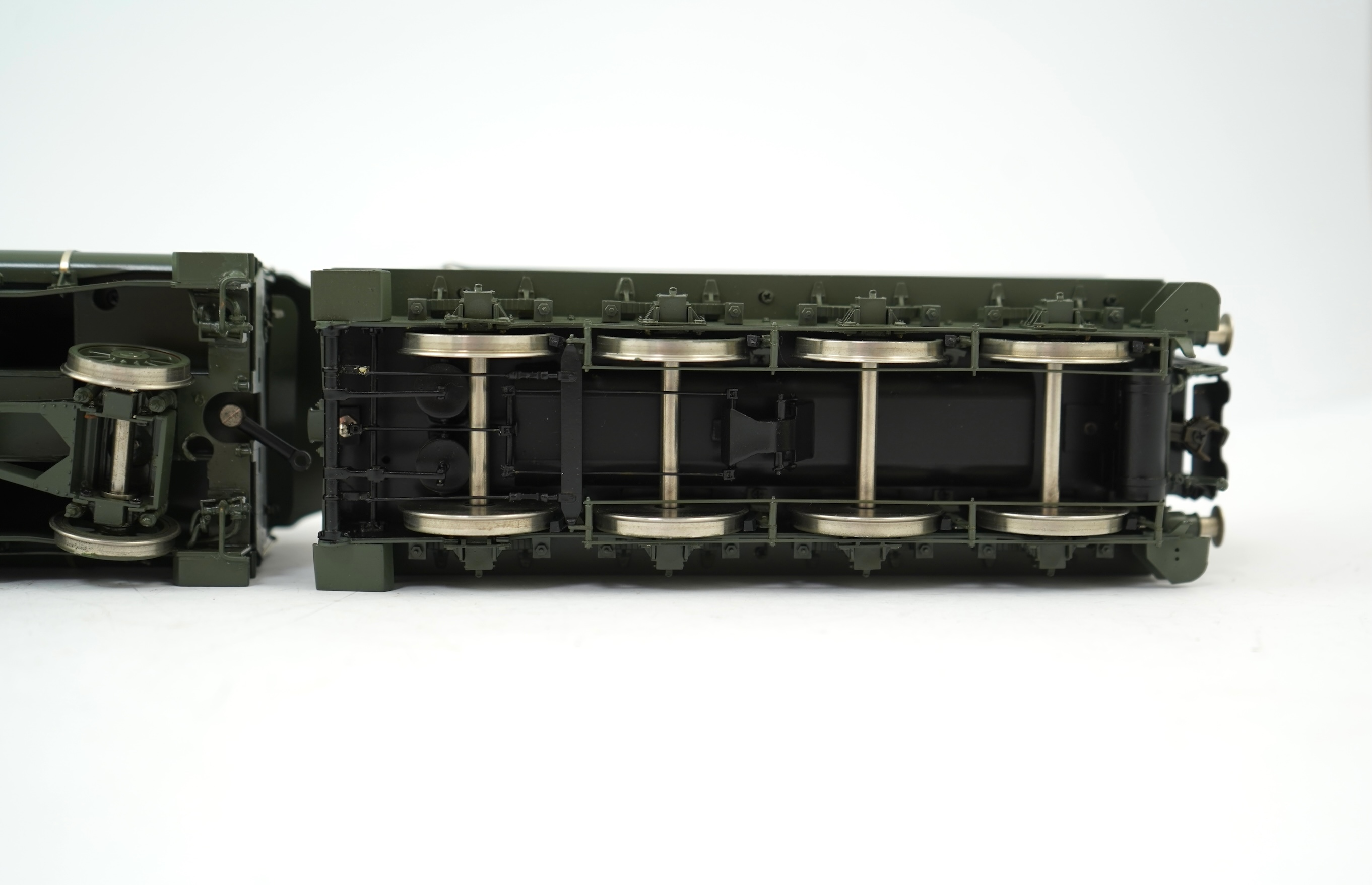 An 0 Gauge L.H. Loveless & Co. by F M Models, model of LNER Class W1 ‘Hush Hush’ 10000, 4-6-4 streamlined tender locomotive, powered for two rail operation, with original box.